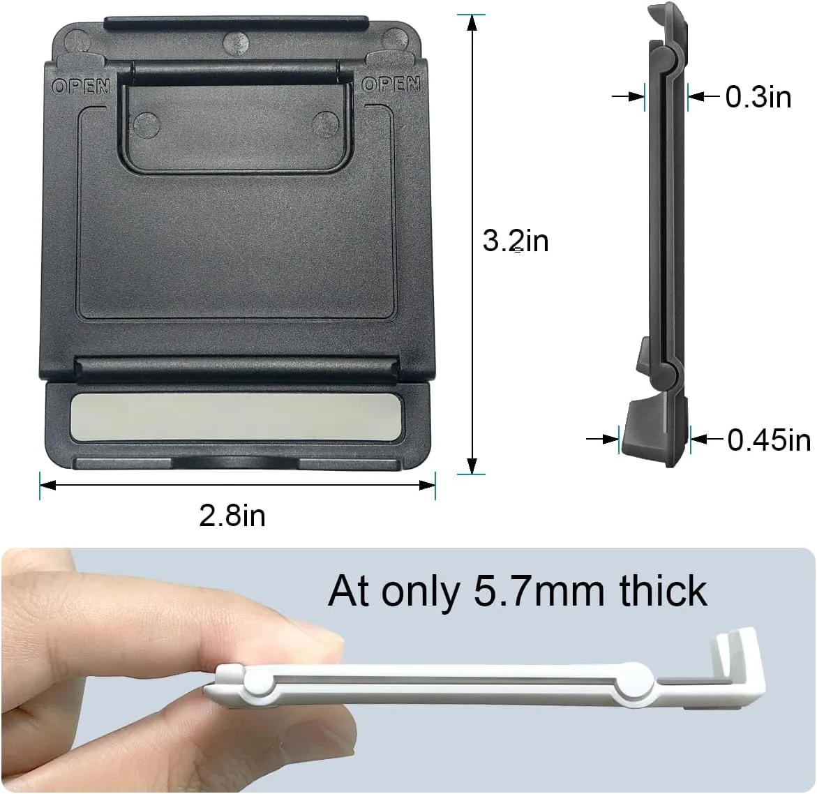 2 Pack Cell Phone Stand, Foldable Phone Holder for Desk Compatible with Phone 15 14 13 12 11 Pro Xs Xs Max Xr X 8, Nintendo Switch, All Phones, Black & White