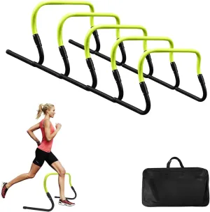 Agility Speed Training Equipment Hurdles: Agility Speed Training Hurdle for Basketball & Soccer Training Set with Carry Bag 5 Pack