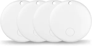 Air Tags-4 Pack Tracker Tag Work with Apple Find My (iOS 14.6 Above Only) Smart Tag Item Finders for Key, Luggage, Backpacketc. (White, 4 Pack)