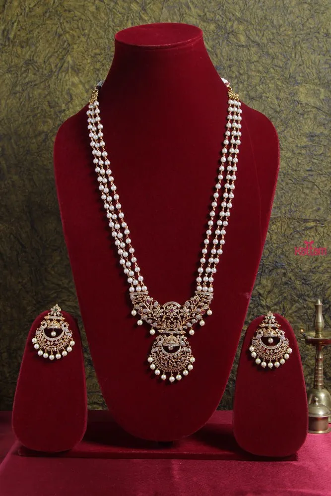 Chandbali White Pearl Haram