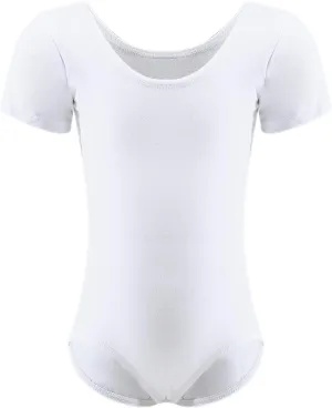 Dancina Short Sleeve Ballet Leotard for Girls Ages 2-10 (Cotton)