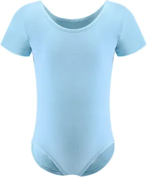 Dancina Short Sleeve Ballet Leotard for Girls Ages 2-10 (Cotton)