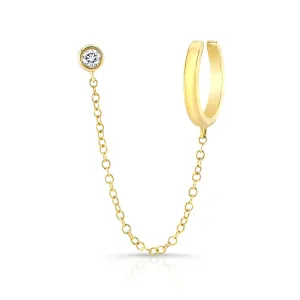 Diamond Stud and Gold Ear cuff Earring