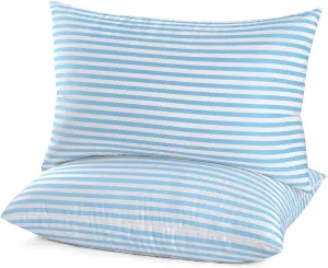 EIUE Bed Pillows for Sleeping 2 Pack Queen SizeSuper Soft Down Alternative Microfiber Filled Pillows,Pillows for Side and Back Sleepers,20 x 30 Inches,Blue