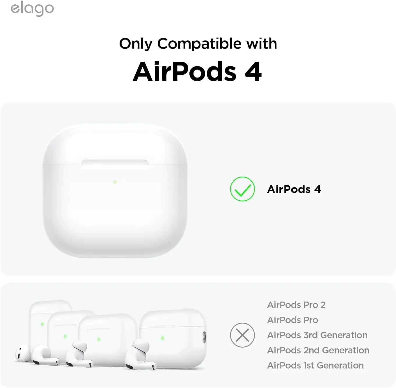 elago Armor Compatible with AirPods 4 Case - for AirPods 4th Generation Cover, Carabiner Included, Supports Wireless Charging, Shock Resistant, Full Protection (Stone)
