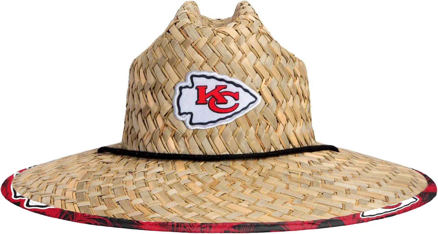 FOCO Men's NFL Team Logo Floral Lifeguard Beach Straw Sun Hat