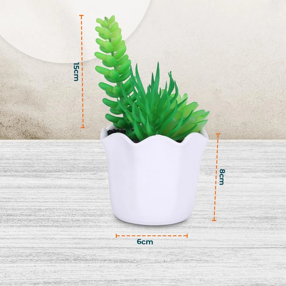 Kuber Industries Artificial Plants For Home Décor|Artificial Flowers For Decoration|Natural Looking Indoor Fake Plants With Pot (Green)