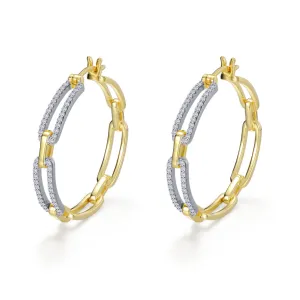 LaFonn CTTW 1 2-Tone Paperclip Hoop Earrings