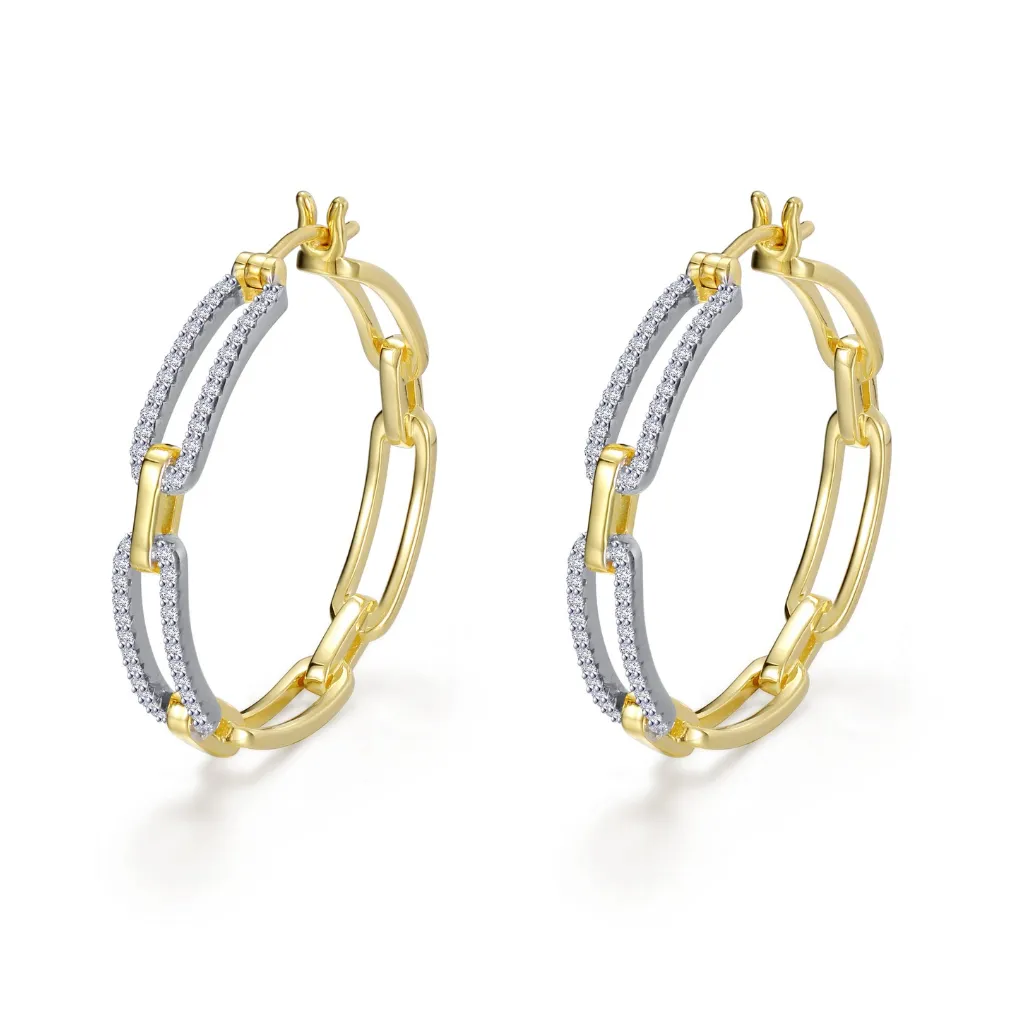 LaFonn CTTW 1 2-Tone Paperclip Hoop Earrings