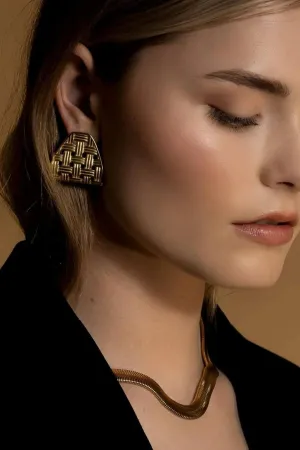 LATTICE EARRINGS GOLD
