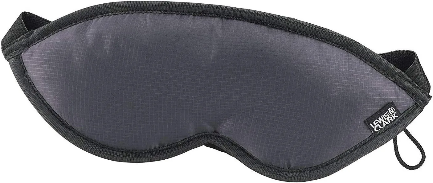 Lewis N. Clark Comfort Eye Mask   Sleep Aid to Block Light for Travel, Airplane, Hotel, Airport, Insomnia   Headache Relief with Adjustable Straps, Gray