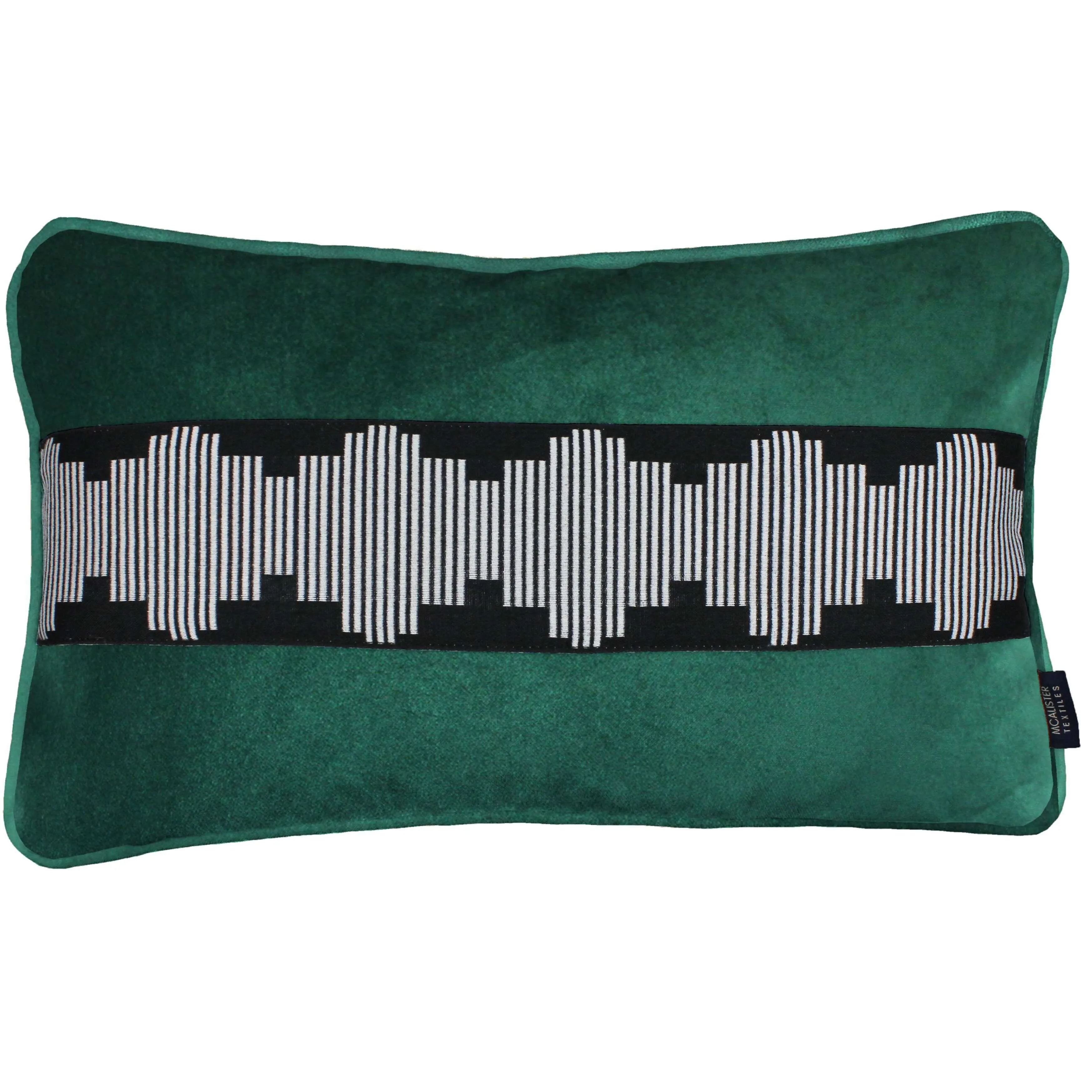 Maya Striped Emerald Green Velvet Pillow
