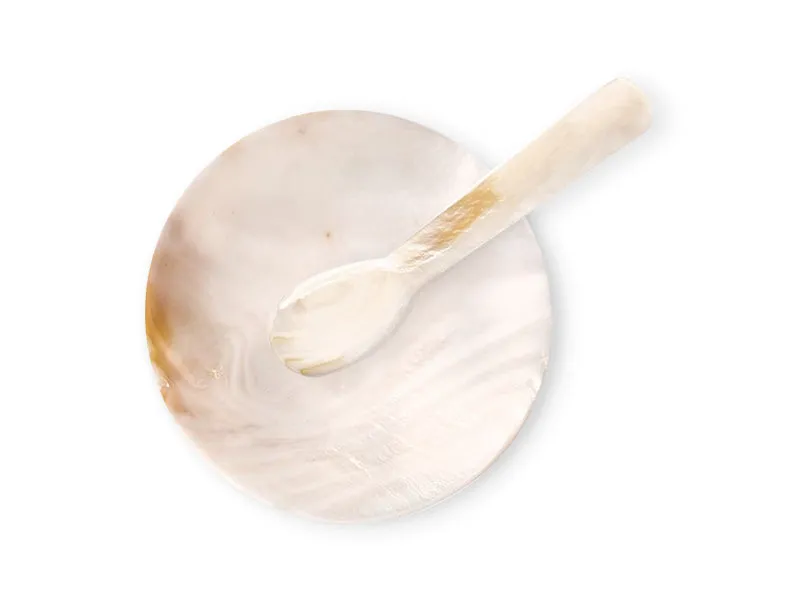 Mother of Pearl Caviar Plate and Spoon