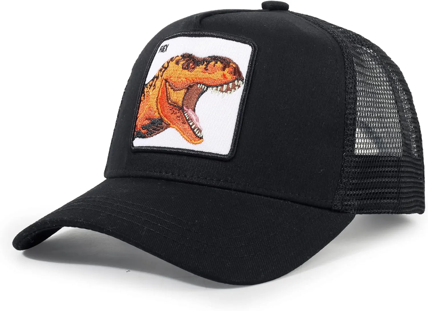Trucker Hat Men Animal Snapback Hats Adjustable Embroidered Baseball Cap Mesh Breathable Square Patch Women Caps