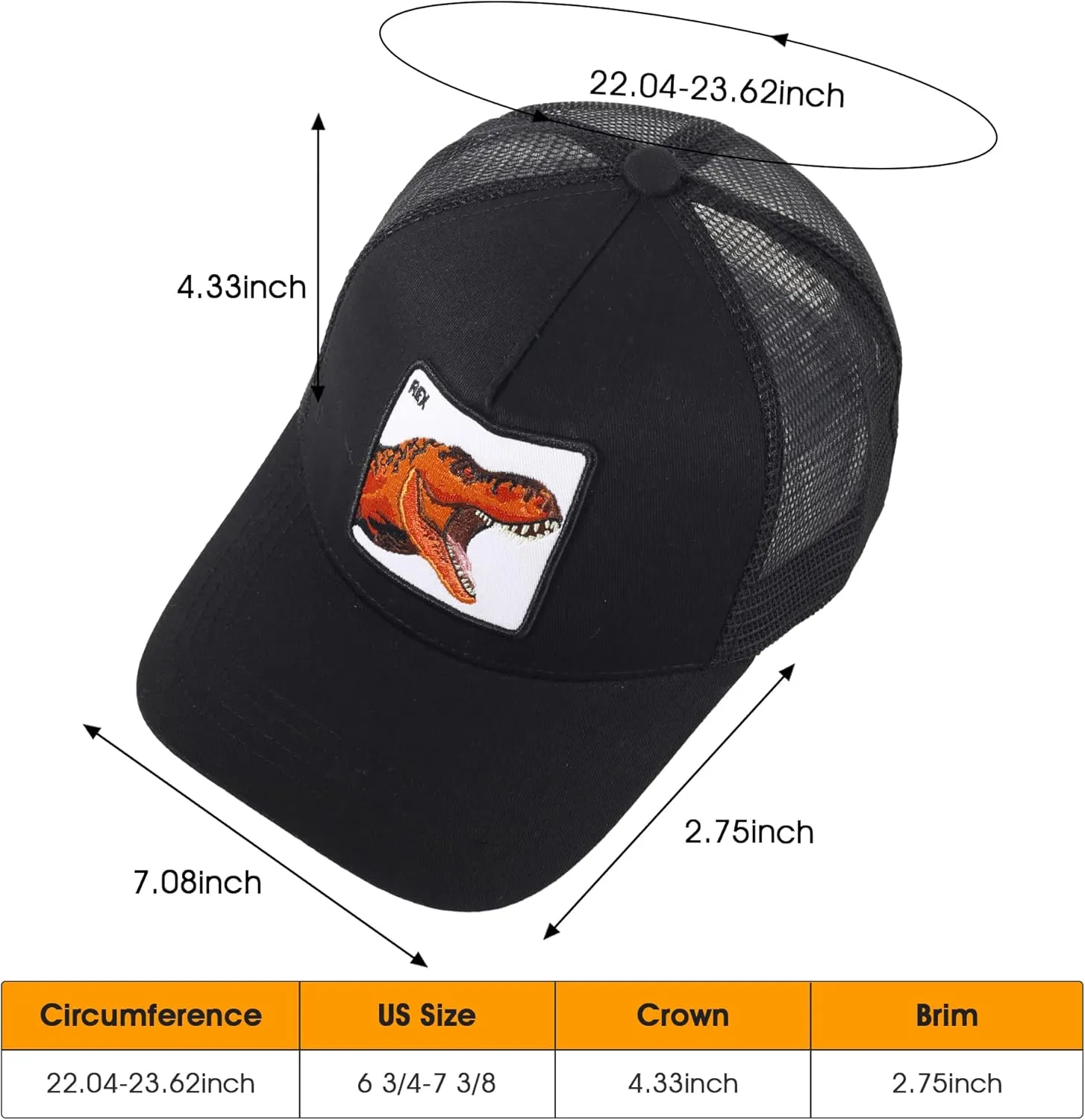 Trucker Hat Men Animal Snapback Hats Adjustable Embroidered Baseball Cap Mesh Breathable Square Patch Women Caps