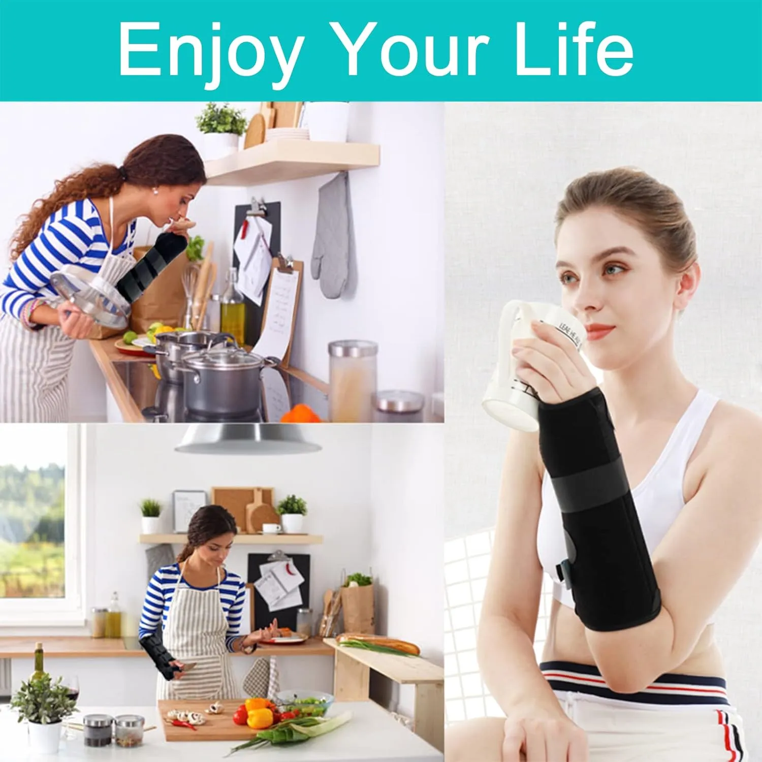 Unisex Forearm and Wrist Support Splint Brace Double Fixation Wrist Brace for Carpal Tunnel,Adjustable Night Time Forearm Immobilizer Brace Splints,9.8 inch (25cm) length(LH/S)