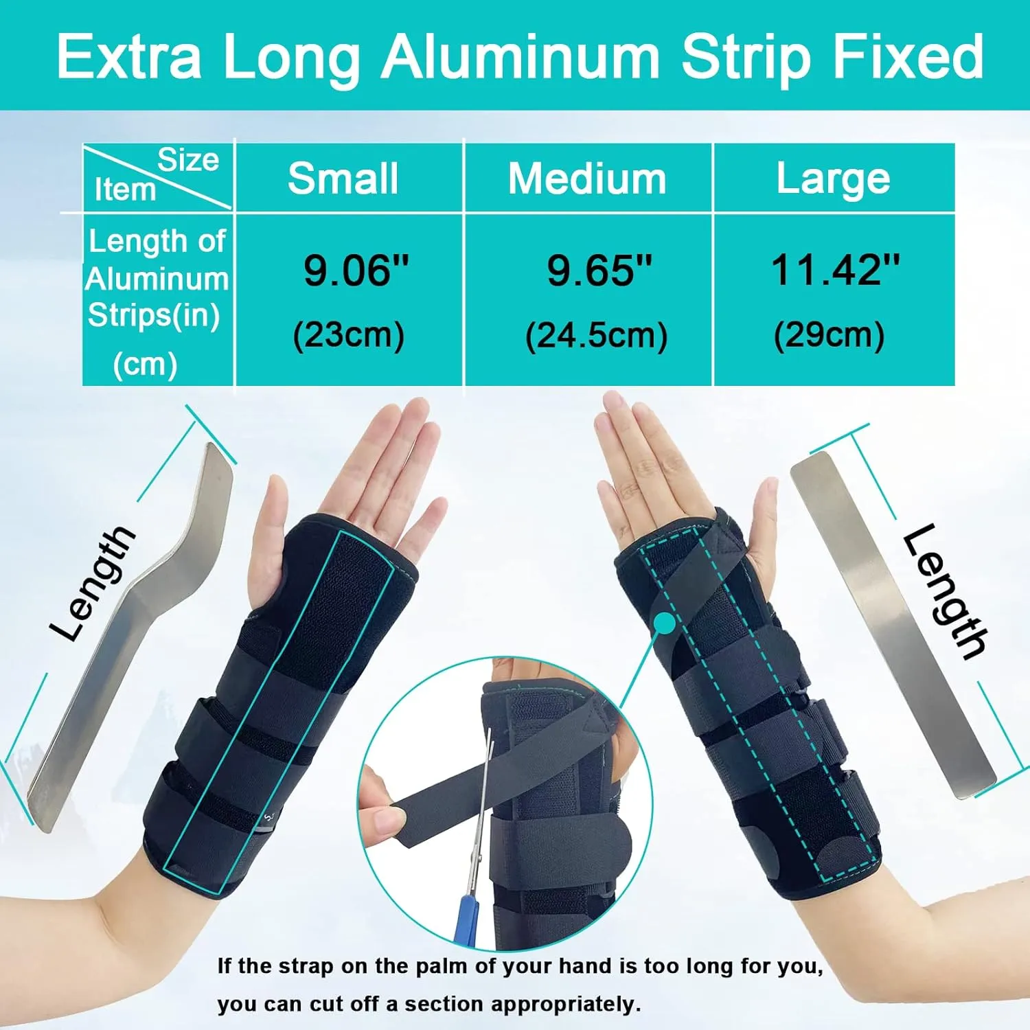 Unisex Forearm and Wrist Support Splint Brace Double Fixation Wrist Brace for Carpal Tunnel,Adjustable Night Time Forearm Immobilizer Brace Splints,9.8 inch (25cm) length(LH/S)
