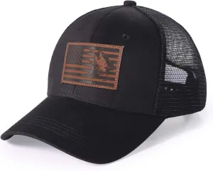 XXL Hats for Men Big Head, Black Oversized Trucker Finshing Hat, Mesh Snapback Baseball Cap, Embroidered Dad Hat for Women