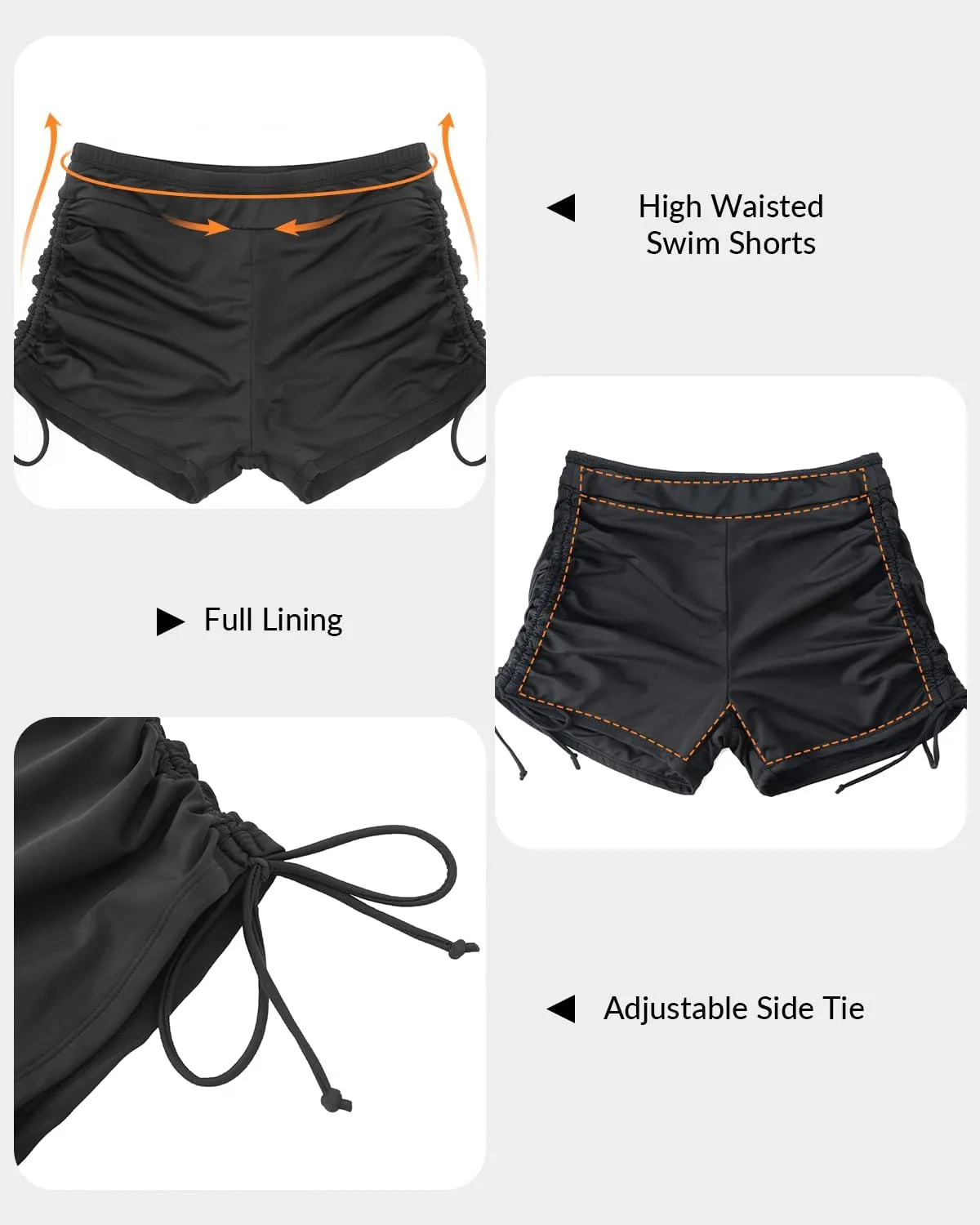 Yonique Tankini Swimsuits with Shorts - Tummy Control Two Piece Blouson Bathing Suits High Neck Swimwear